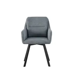 TUGO - Silla De Comedor Kyora Tela Gris Oscuro P. Negra