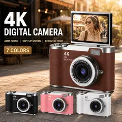 GENERICO - Cámara Fotográfica Digital 4K para Niños y Adolescentes Pantalla Abatible