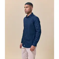 Mbo - Camisa Slim Fit Azul Hombre
