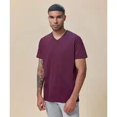 Mbo - Polo Básico Cuello V Burdeos