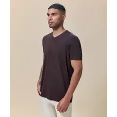 Mbo - Polo Básico Cuello V Chocolate