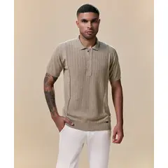Mbo - Polo PET Pechera Oculta Beige