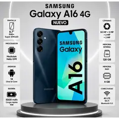 SAMSUNG - Celular Galaxy A16 4G 4GB 128GB NEGRO