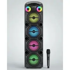 CAFINI - Parlante Torre Karaoke Portátil Recargable DE 1.10CM DE ALTO + Microfono INALAMBRICO