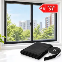 INSPIRA MARKET - Pack x2 Mallas Mosquiteras para Ventana 1.5 x 2 m con Velcro Autoadhesivo