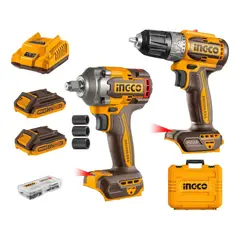 INGCO TOOLS - Combo llave de impacto 400nm + taladro atornillador 52nm Ingco