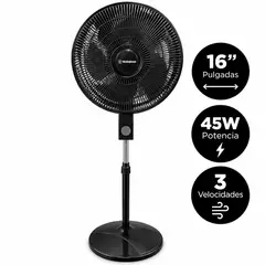Westinghouse - Ventilador Pedestal 16", 45W, 3 velocidades Oscilante Negro