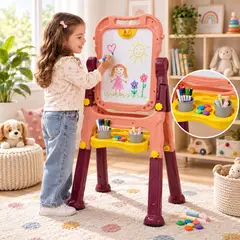 GENERICO - Caballete Infantil 2 en 1 Pizarra Magnética 360° con Accesorios