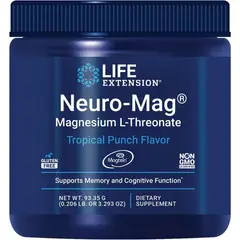 LIFE EXTENSION - Neuro-Mag - Polvo de L-treonato de magnesio Tropical Punch