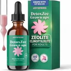 JOYSPRING - Zeolita para adultos Zeolita Clinoptilolita líquida con vitamina B12 y vitamina D3