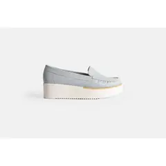 GINO BIGIONI - Mocasin Mujer Cuero Flotter BIGIONI MOC Celeste con Con plataforma
