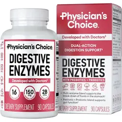 PHYSICIANS CHOICE - Enzimas digestivas prebióticos y probióticos para la salud digestiva e intestinal