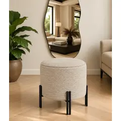 GENERICO - Puff Oslo Acrati, Tela Lexus Aterciopelado Antifluido 43 x 48 cm