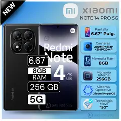 XIAOMI - Celular Redmi Note 14 Pro 5G 6.67" Pulg. 8GB RAM 256GB - Negro