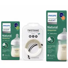 Philips Avent - Set Regalo Biberones Anticolico de Vidrio 120 ml + 240 ml + Mordedor