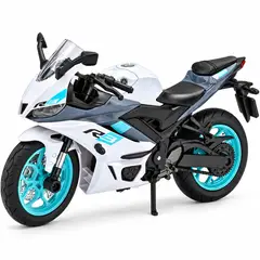 GENERICO - Motocicleta Yamaha R3 Escala 1.12 Juguete Miniatura de Colección Color blanco