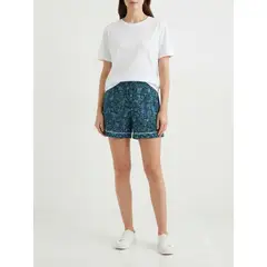 GENERICO - Pijama Mujer - Polo y Short - Flores multicolor