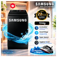 SAMSUNG - Lavadora 13Kg Ecobubble Digital Inverter WA13CG5441BV Negro + Regalo