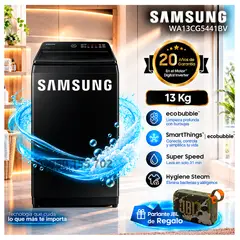SAMSUNG - Lavadora 13Kg Ecobubble Digital Inverter WA13CG5441BV Negro + REGALO