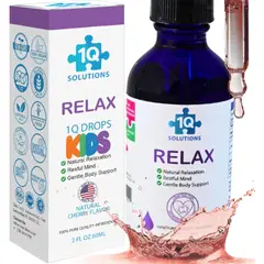 VITAMINA - 1Q Relax Gotas naturales líquidas calmantes para niños glicinato de magnesio L-teanina y L-glicina