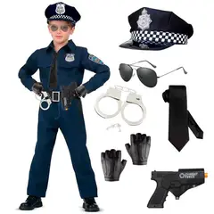 GENERICO - Juego de Accesorios para disfraz policia 6 productos