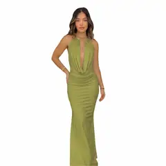 GENERICO - Vestido Satin Licrado Rubí