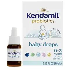KENDAMIL - Probiotics Baby Drops 0–3 años – 3 Cepas Probióticas + Prebiótico FOS – 7.5 ml