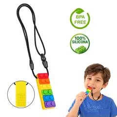 KIDS - Collar Sensorial Mordedor Tipo LEGO para Niños con Ansiedad, TDAH y Autismo
