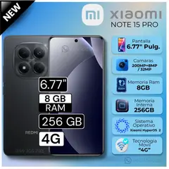 XIAOMI - Celular Redmi Note 15 Pro 6.77" Pulg. 8GB RAM 256GB HyperOS 2 - Negro