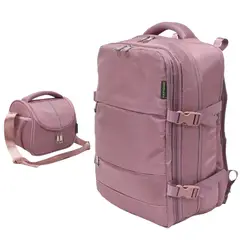 KENGAR - Combo Mochila Viajera + Lonchera Cars - Palo Rosa Claro