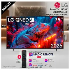 LG - Televisor 75" QNED MiniLED 4K UHD 75QNED65BSA - Modelo Nuevo