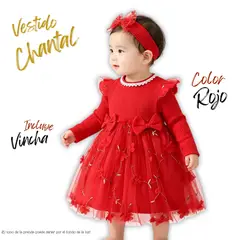 GENERICO - Vestido manga larga de niñas modelo chantal