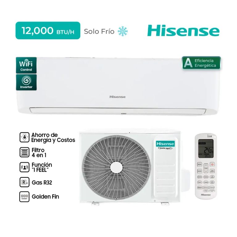 Aire Acondicionado Frío solo – Inverter R32 12,000 BTU