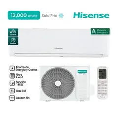 Hisense - Aire Acondicionado Frío solo – Inverter R32 12,000 BTU