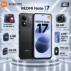 XIAOMI - Redmi Note 17 6GB 256GB 4G NEGRO /  NEGRO  / NEGRO