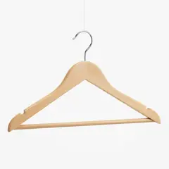 GENERICO - Set de 3 Ganchos de Madera Natural para Ropa