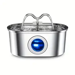AMICATS - Bebedero para Gatos de Acero Inoxidable con Doble Grifo 3,2 L