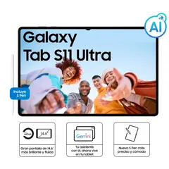SAMSUNG - Tablet Galaxy Tab S11 Ultra SM-X930 14.6” 12GB, 256GB S-Pen + Keyboard, Gris