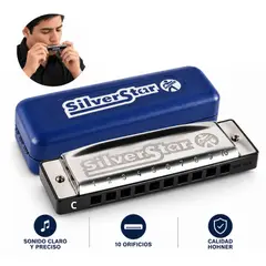 HOHNER - Armónica Silver Star 10 Orificios Tono C