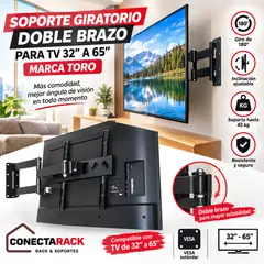 TORO - Soporte Giratorio Doble Brazo Para Tv 32 A 65 -Soporte