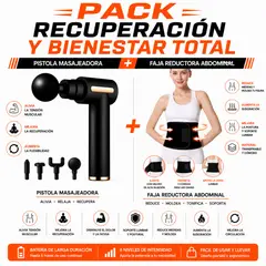 GENERICO - PACK PISTOLA MASAJEADORA 720 Y FAJA REDUCTORA ABDOMINAL