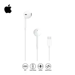 APPLE - Auriculares EarPods A3046 USB-C Blanco con Micrófono