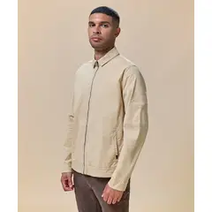 Mbo - Casaca Tafeta Cuello Removible Beige