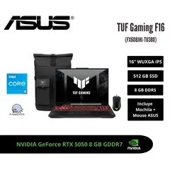 ASUS - LAPTOP GAMING TUF F16 16" WUXGA 144HZ IPS CORE i5-14450HX RTX 5050 8GB 8GB DDR5 512GB SSD