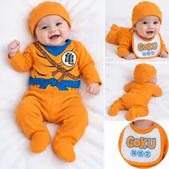 START FG - Ajuar para Bebé Dragon Ball 0–3 Meses – Algodón Pima