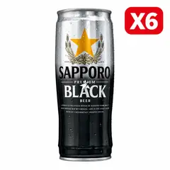 GENERICO - Six Pack Cerveza Sapporo Premium Black Lata 650 ml.