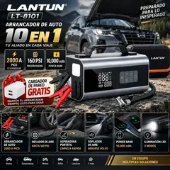 OEM - Arrancador de bateria 10 en 1 con Aspiradora para Autos,Camionetas y Suv hasta 8 L+Cargador de pared