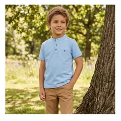GENERICO - Polo para Niño Casual Cuello Neru - Celeste