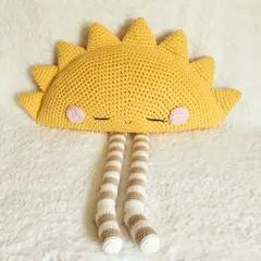 BE CRAFTY - Cojín Peluche Decorativo Sol Kawaii para Cuna de Bebé
