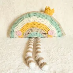 BE CRAFTY - Cojín Peluche Decorativo Arco Iris Kawaii para Cuna de Bebé